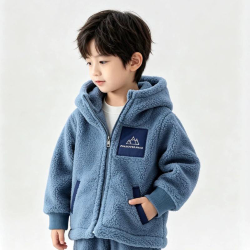 Chaqueta Gruesa para Niños Abrigo de Forro Polar para Niños Ropa Exterior Cálida de Invierno Ropa con Capucha para Niños de 4 a 14 Años