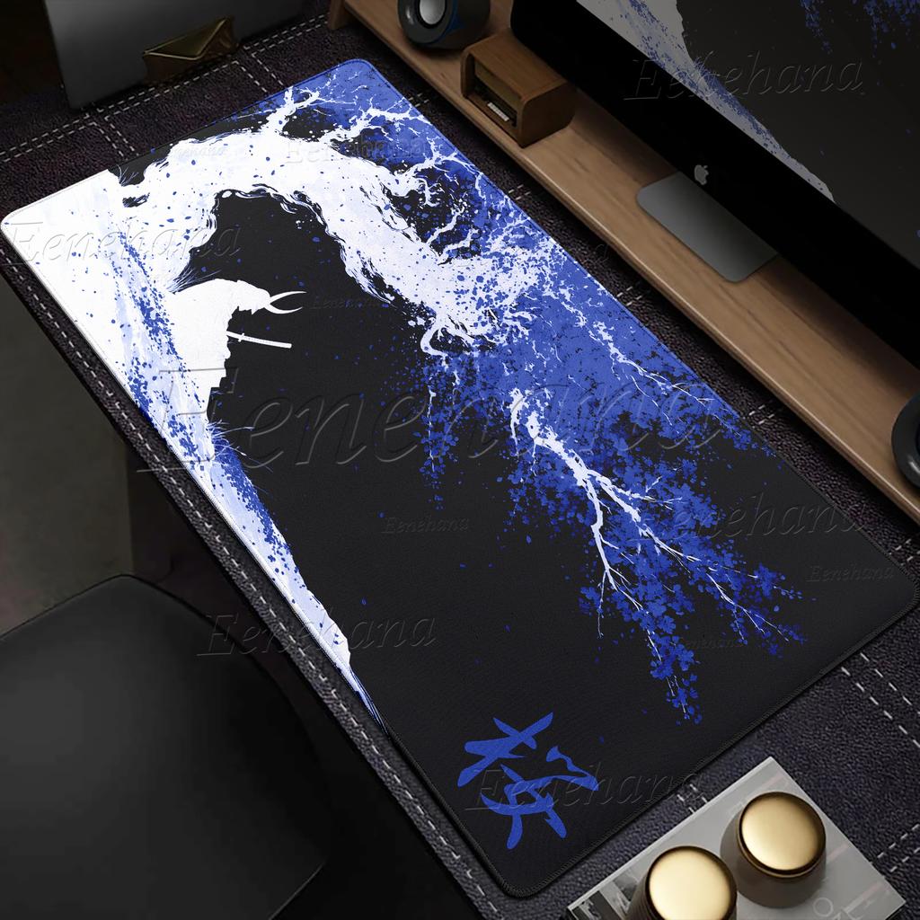 Sakura Samurai Schwarzes Mauspadd Tuschemalerei Kunst Tischmatte Gamer Gaming Laptop Teppich PC Büro Zubehör E-Sport Großes Mauspadd