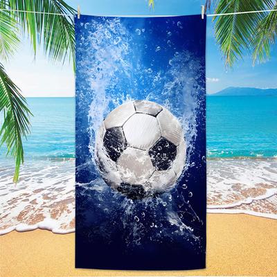 New Football Beach Towel Soccer Themed Microfiber Bath Towel for Adults Seaside Quick Dry Towel