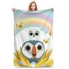 Flannel Throw Blanket Puffin Rock Cartoon Warm Plush Blankets Soft Bedspread for Bed Living Room Home Travel Couch
