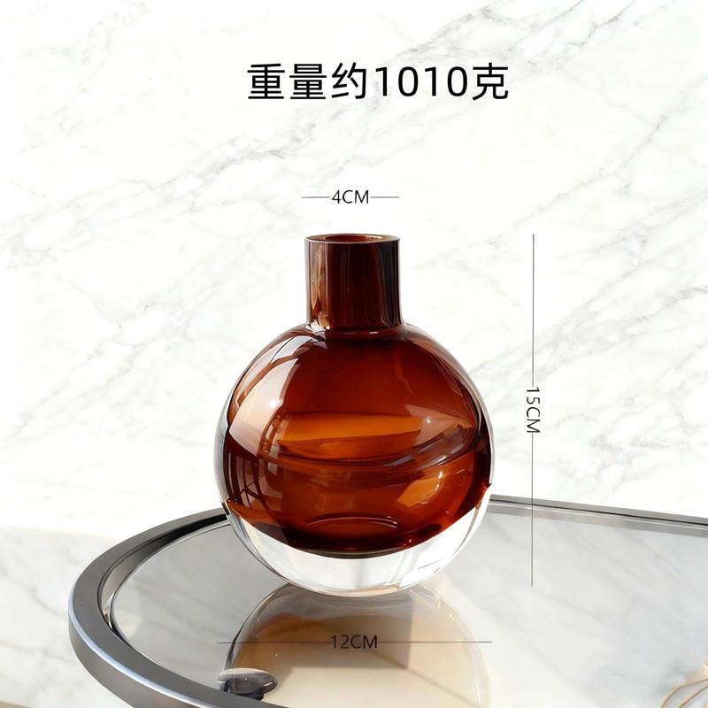 Transparent Colored Glass Vase Hydroponic Round Ball Flowerpot Aromatherapy Bottle Flower Vase Terrarium Home Decoration