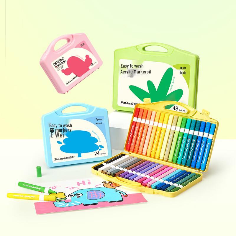 Touch Mark Kids Acrylic Marker Set - Easy-Grip Triangular Barrel