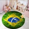 1PC round rug Brazil Artwork Printed Round Area Rug ,Rug For Home Office, Round Chair Rug, Decorative Carpet Fan gifts Christmas gift