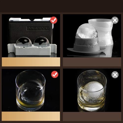 Super groß und kristallklar! Genießen Sie das Trinken zu Hause mit dem ANZZYU Klareisbereiter (runden).