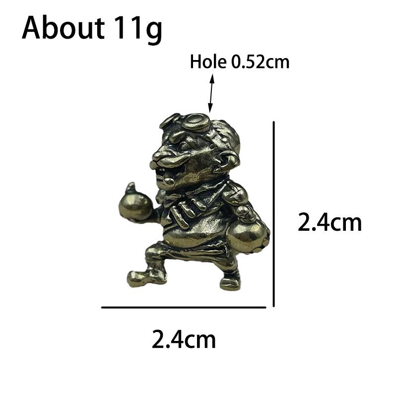 Brass Alliance Gnome Smoking Soldier Engineer Knife Beads Diy Paracord Woven Lanyard Keychain Pendants Edc Tool Accessories