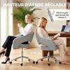 Ergonomic Office Chair Adjustable Height Chenille Office Chair With Curved Backrest Gray