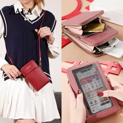 New Arrival Solid Color Phone Purse Women Crossbody Shoulder Bag PU Leather Small Handbag Messenger Bag Pouch Female Wallet