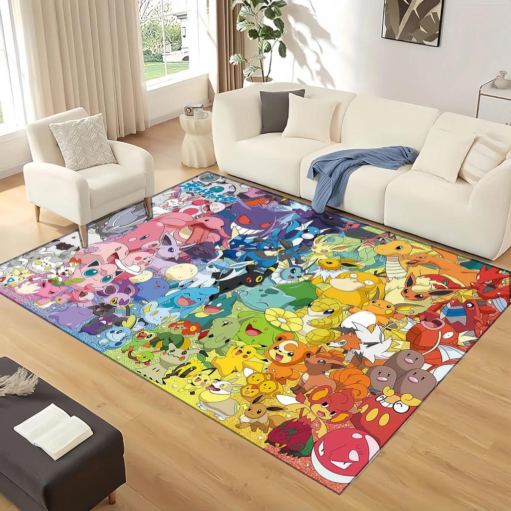 Pokemon Pikachu Cartoon Carpet Rug for Living Room Bedroom Home Sofa Decoration,kids Non-slip Floor Mat Christmas Gift