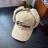 Windproof Earmuffs Baseball Hats Broken Style Retro Bomber Caps Letter Embroidery Versatile Fashion Winter Warm Hat