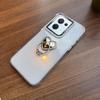Luxury Bling Rhinestone Heart Ring Bracket Clear Phone Case for OPPO Reno8 5G Stand Cover