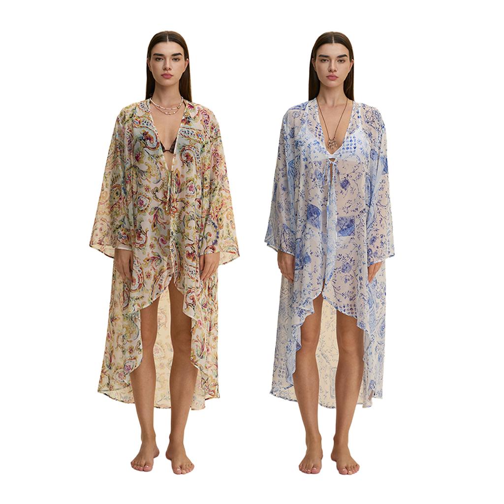 European and American new chiffon blouse nightgown women's summer and autumn breathable comfortable loose women's loungewear ZP1918