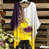 Damen Elegantes Bohemian Zweifarbiges T-Shirt - Herz & Blumendruck Mit Schmetterling Damenbekleidung Trend 2025 Grafik T-Shirts
