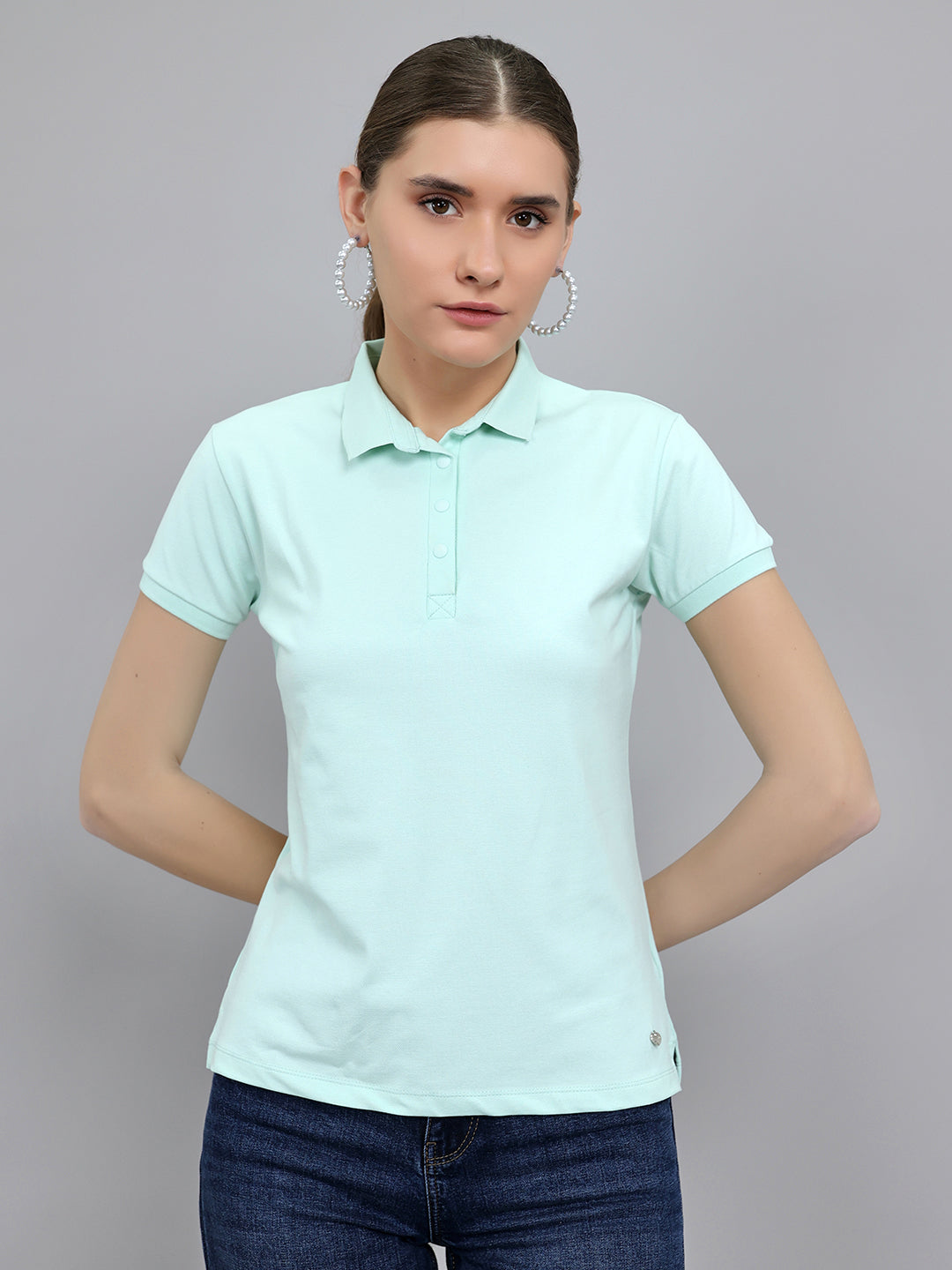 Monte Carlo Women Regular Fit Light Green Tshirt S светло-зеленый