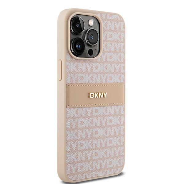 Dkny Dkhcp15Xprthslp Iphone 15 Pro Max6.7 Różowy/Pink Hardcase Leather Mono Stripe & Metal Logo