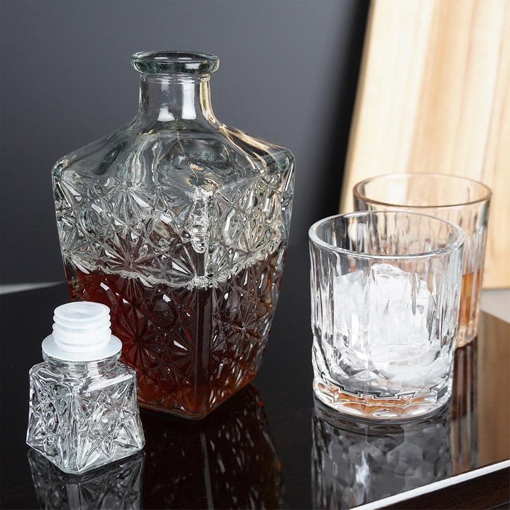 Karafka Szklana Butelka Z Korkiem Na Whisky Brandy Alkohol Prezent 830 Ml
