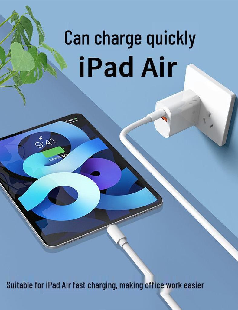 3C Certified PD20W Fast Charger - Dual Port for Apple Phones with Flash Charge Cable