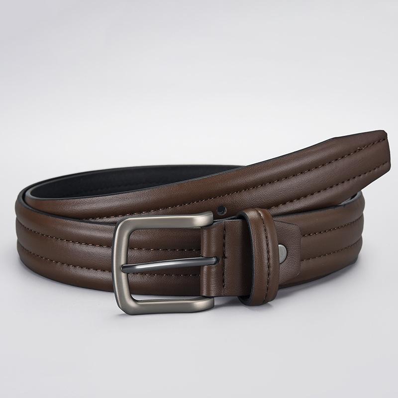 

Ремень мужской деловой повседневный мужской ремень сплав пряжка премиум ремень мужской ремень Tide 125cm темно-коричневого