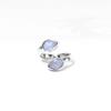 Handmade Pear Garnet Ring: 925 Sterling Silver Open Face