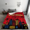 Custom Text Red Print Flannel Blanket, Warm Cozy Decor Throw, Perfect All-Season Gift Blanket