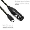 Professional USB C Male to 3Pin Female Mic Cable Dynamic Mic Recording Cord Converters Wire for Dynamic Microphones