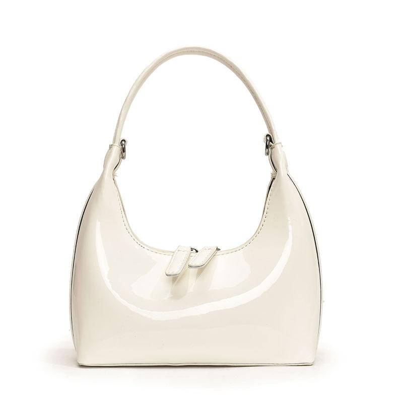 

Сумка британской моды, универсальная женская сумка зарубежного производства, однотонная сумка в форме полумесяца, сумка-подмышка в стиле нишевого тренда Without pendant белый