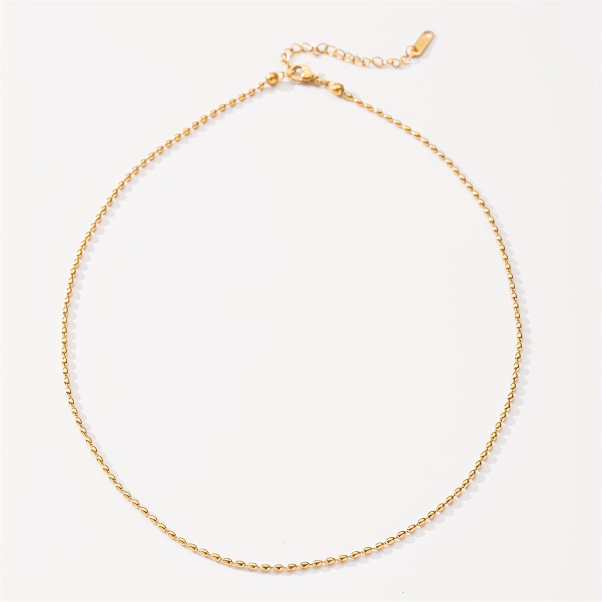 

Нержавеющая сталь высокого качества белого цвета с модным глянцевым оливковым титановым стальным ожерельем для женщин, сложенная голая цепь золотой