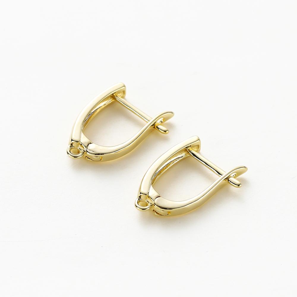 

4PCS 18x13MM Hole 1.4MM 14K 18K Gold Color Brass Ear Hook with Pins Earring Clasp DIY Jewelry Making Findings Accessories 4pcs