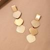 Fashion Temperament Metal Geometric Square Tassel Earrings For Women