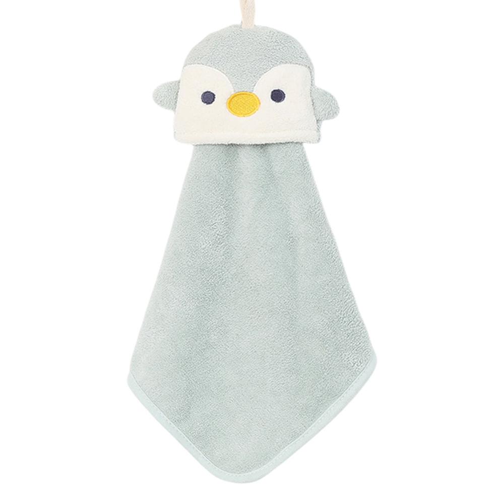1PC Cartoon Hanging Hand Towel Soft Coral Kitchen Towel Cute Kids Child baby Quick Dry Bathing Towel