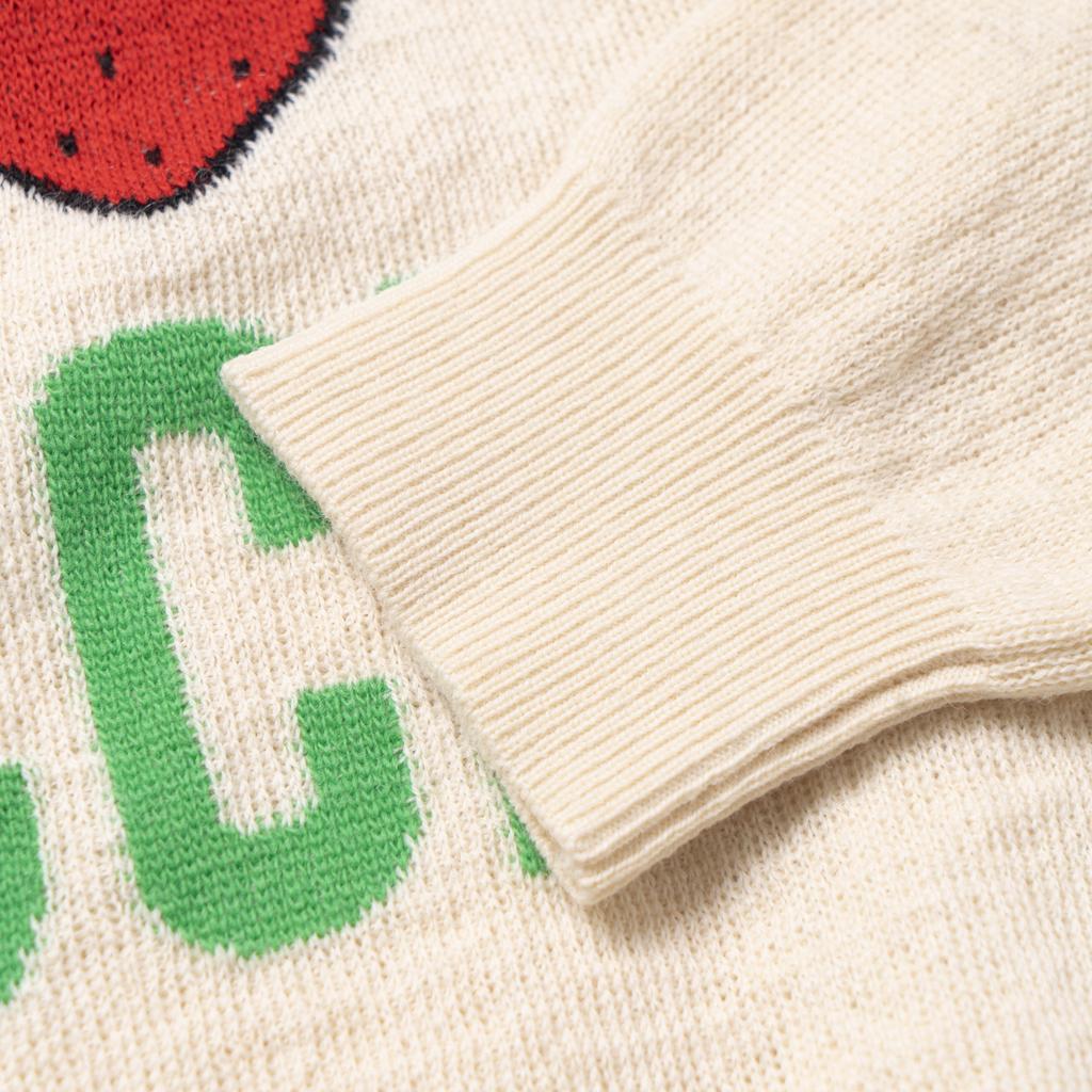 GUCCI Sweaters Men's Ecru Crew Neck Moderate Other 696583-XKCFZ-9182