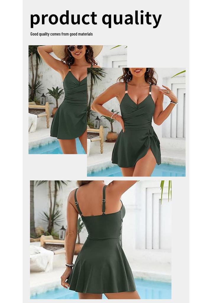 Women's Slimming Cross-Back Multi-Color One-Piece Swimsuit
