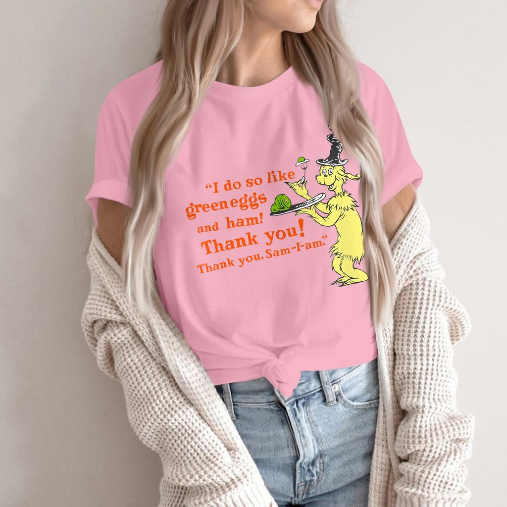 Women's Casual Fashion Street Slim Short Sleeve Printed T-Shirt Top