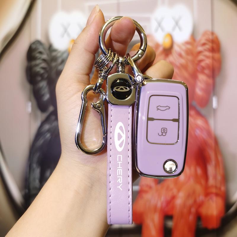 Husă Compatibilă pentru Cheie Auto Chery pentru Fengyun 2, E5, A1, A3, A5, Tiggo, Karry K50, JAC - Husă Pungă Cheie cu Cataramă