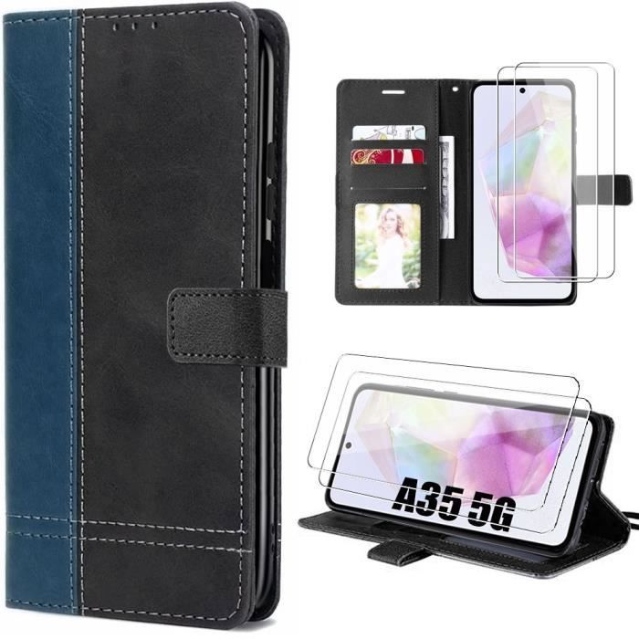 Coque de protection - BOOLING - Samsung Galaxy A35 5G - Bicolore - Cuir PU - Antichoc