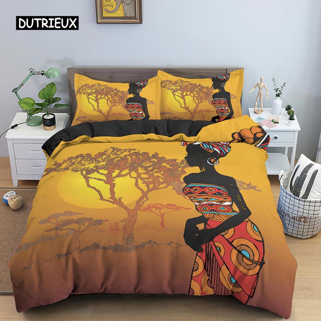 Polyester Comfortable Stylish Pattern Duvet Cover Set 3-Piece Set With Duvet Cover And Pillowcases King Queen Twin Sizes For All Ages