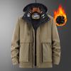 Hooded Cotton-padded Clothes Men's Casual Velvet Thickened Warm Multi-functional Jacket Autumn and Winter Windproof Three-in-one Jacket