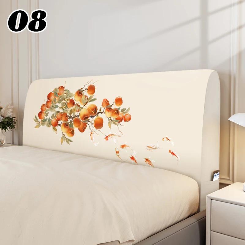 Chinese Style Elastic Bedhead Cover All-Inclusive Dust-proof Soft Headboard Protector Backrest Cover Universal Bed Head Covers