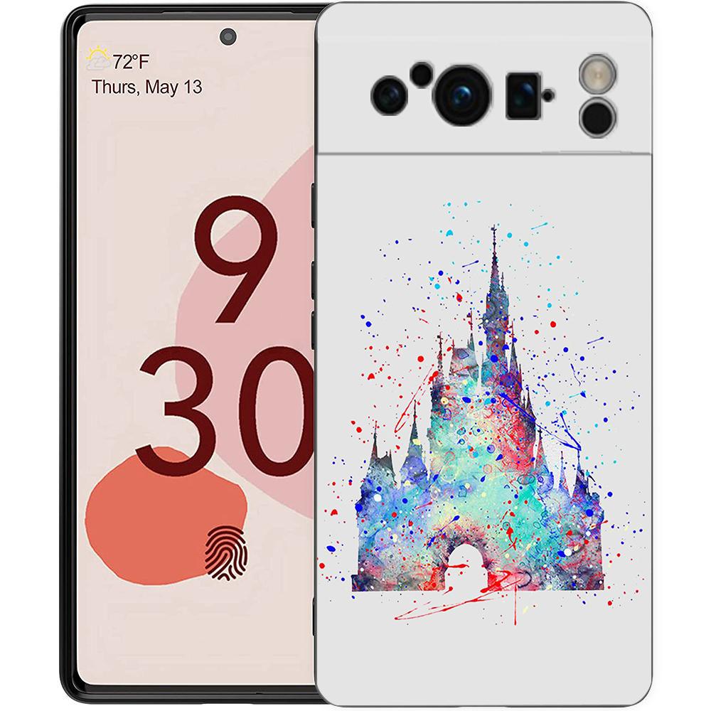 Phone Case For Google Pixel 8 A 7 6 Pro 6A 5G Black Soft Shockproof Back Cover Silicone TPU Shell Coque Cartoon Printed