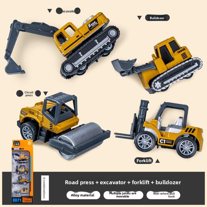 Kids Bulldozer Forklift Crane Construction Vehicle Model With Inertial Drive For Play And Collection