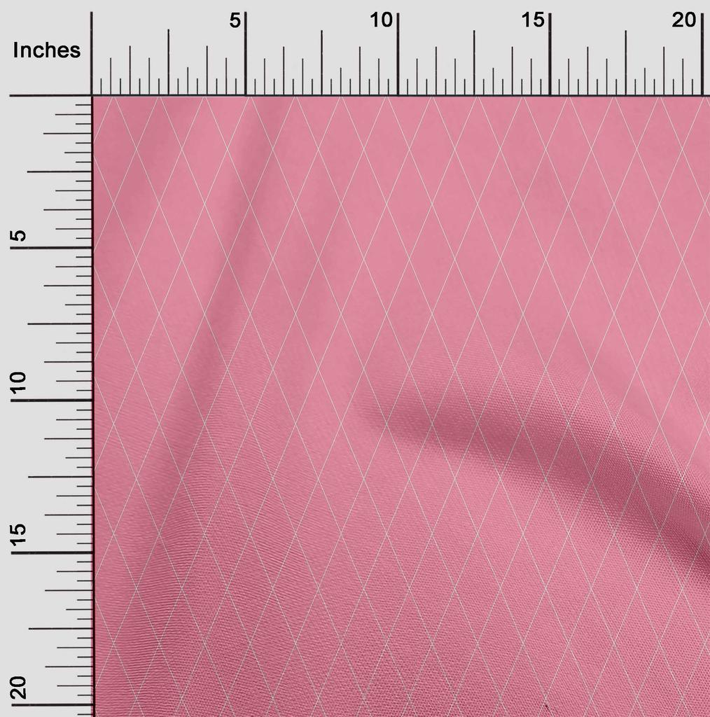 oneOone Cotton Flex Medium Pink Fabric Argyle Check Craft Projects Decor Fabric Printed By The Yard 40 Inch