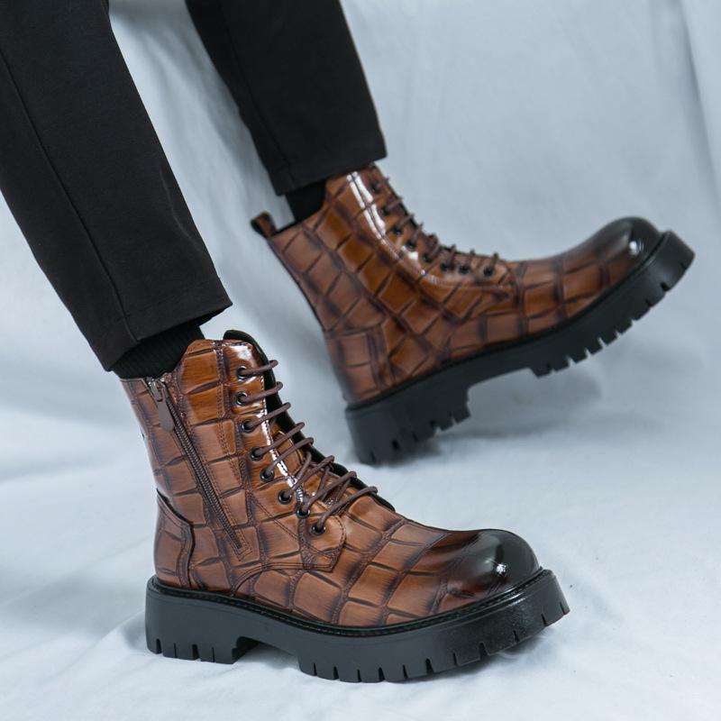 New platform British-style big scalp shoesMartin boots, business casual height-boosting shoes