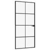 VidaXL Interior Door Black 93x201.5 Cm Tempered Glass Thin Aluminum 153664