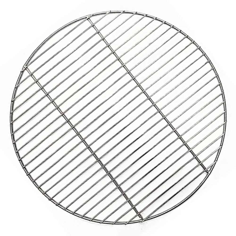 Durable Stainless Steel Round BBQ Net Grill - 30cm/35cm/40cm Mesh Roast Tool for Outdoor Camping & Barbecue (Portable Grid)