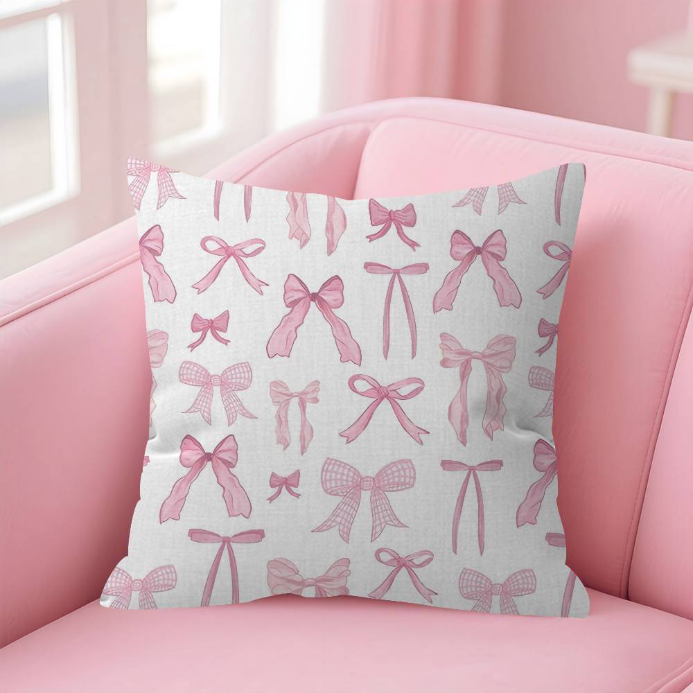 Pink Bow Cherry   Pillow Cover Design cushion Cover decor Holiday Decorati