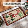 Gnome Theme Crystal Velvet Rug Personalized Custom Name Text Soft Floor Mat Home Decor