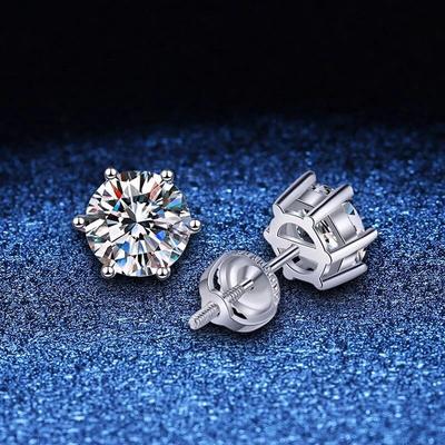 D Farbe 2ct Moissanit Ohrringe Für Frauen Männer Labor Diamant Weiß Gold Überzogene 925 Sterling Silber Stud Ohrring Luxus Edlen schmuck