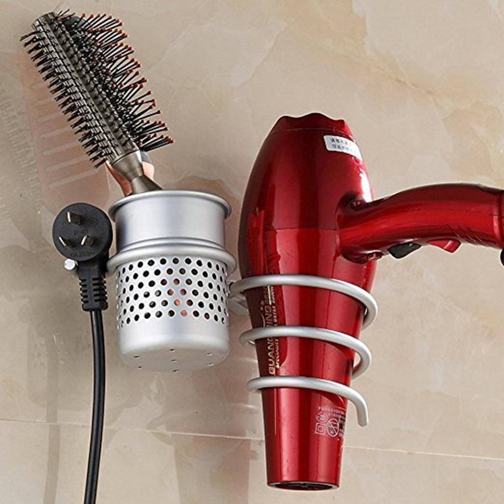 Hair Dryer Holder Stainless Steel Hair Dryer Holder Wall Hanging White High Load Capacity