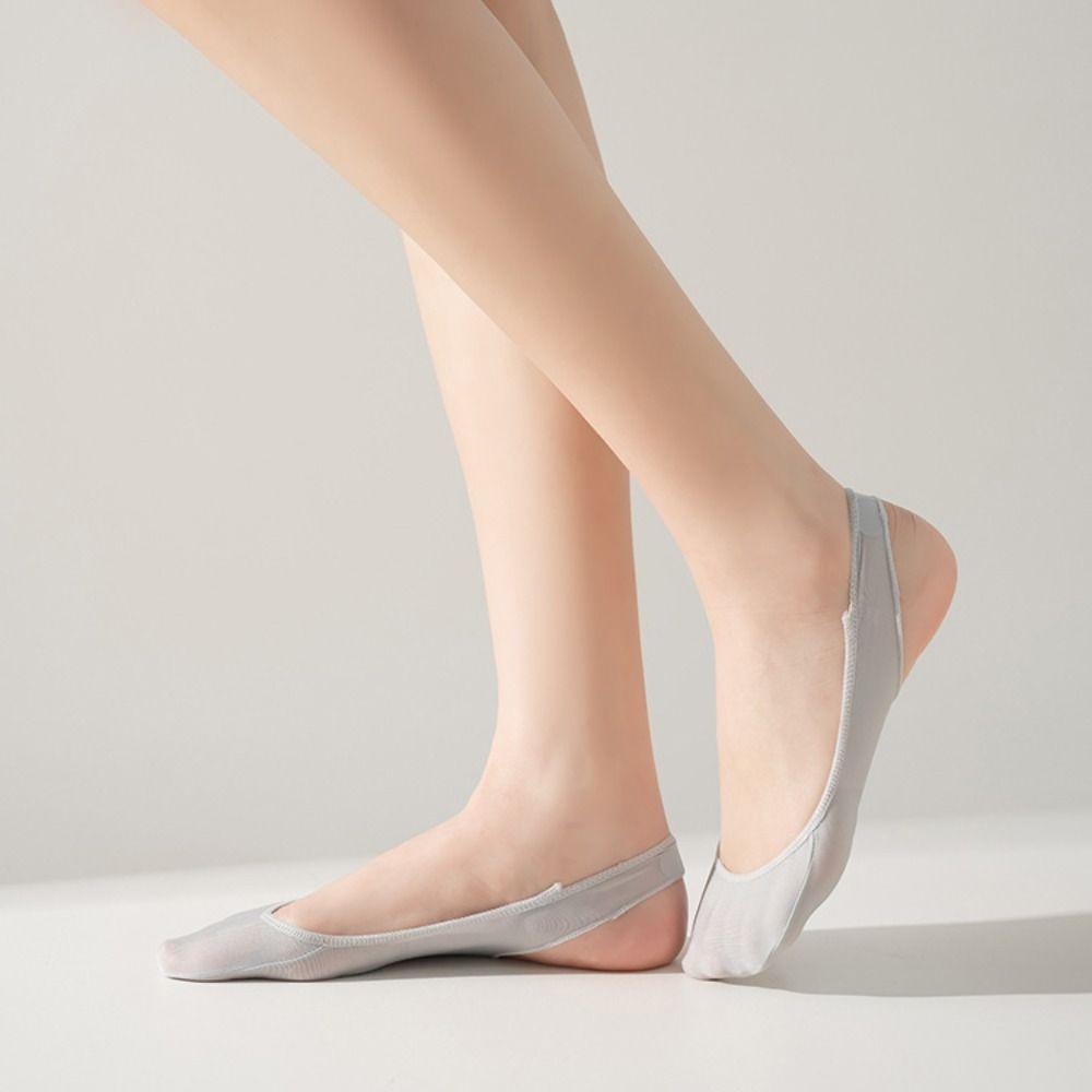 5Pairs Ultra-thin Ice Silk Suspender Socks Invisible Half Palm Boat Socks Half Feet Socks  Summer