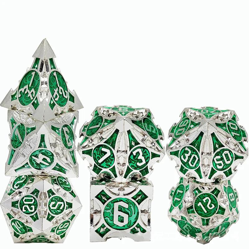 

DND Metal Dice Set Dungeon and Dragon Suitable for Smooth Rolling in RPG and Table Games 7pcs