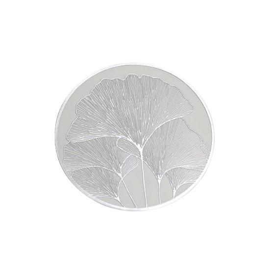 Round Heat Resistant Placemat Ginkgo Design Protection Gold Silver Table Leaf Mat Anti-Scalding Insulated
